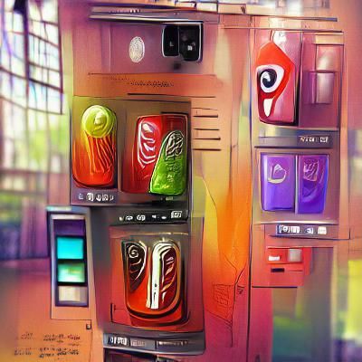 Colorful Art Deco Soda Vending Machine