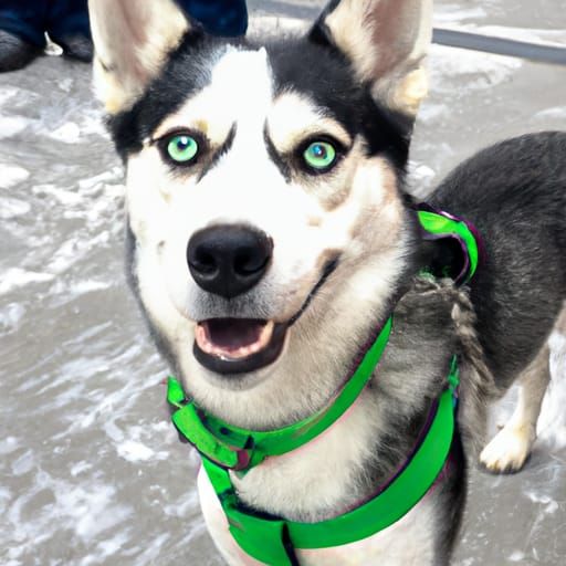 Green Husky: An AI-Generated Dog Portrait