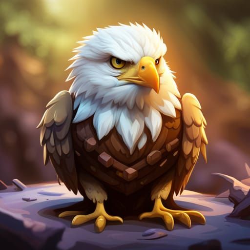 Cute Cartoon Eagle Sticker in Ultra HD