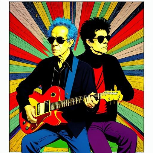 Lou Reed and Robert Quine as Andy Warhol Painting