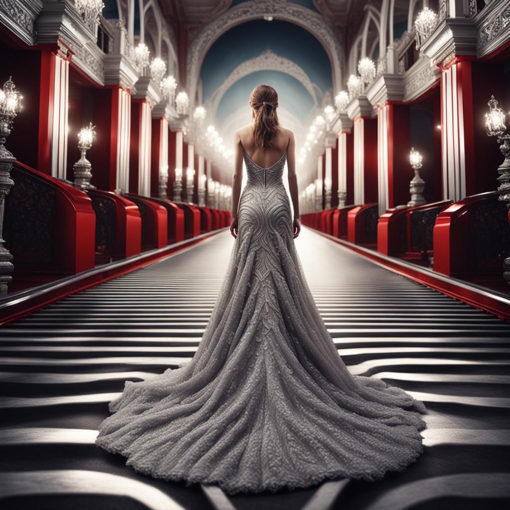 Dazzling Silver Dress on the Red Carpet