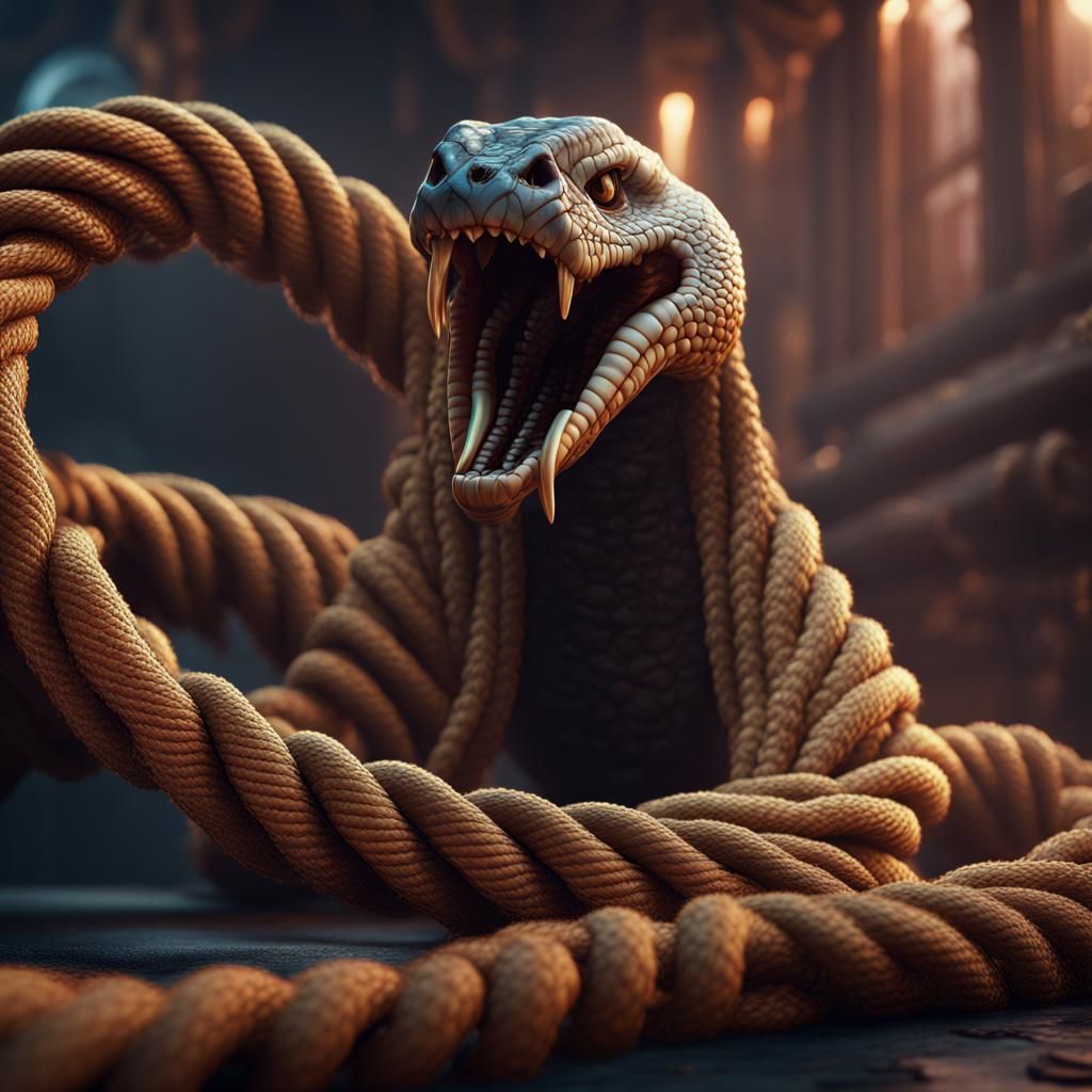 Shaggy Rope Strikes Cobra Pose: Detailed Matte Painting
