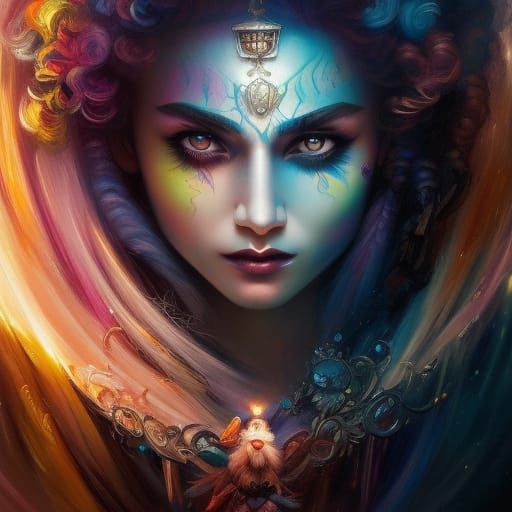 Mystic Gnome Portrait in Oil Canvas Style