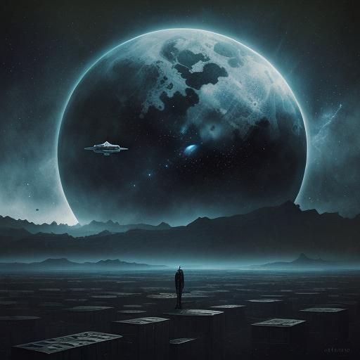 Futuristic Space Colony in Surreal Asteroid Belt