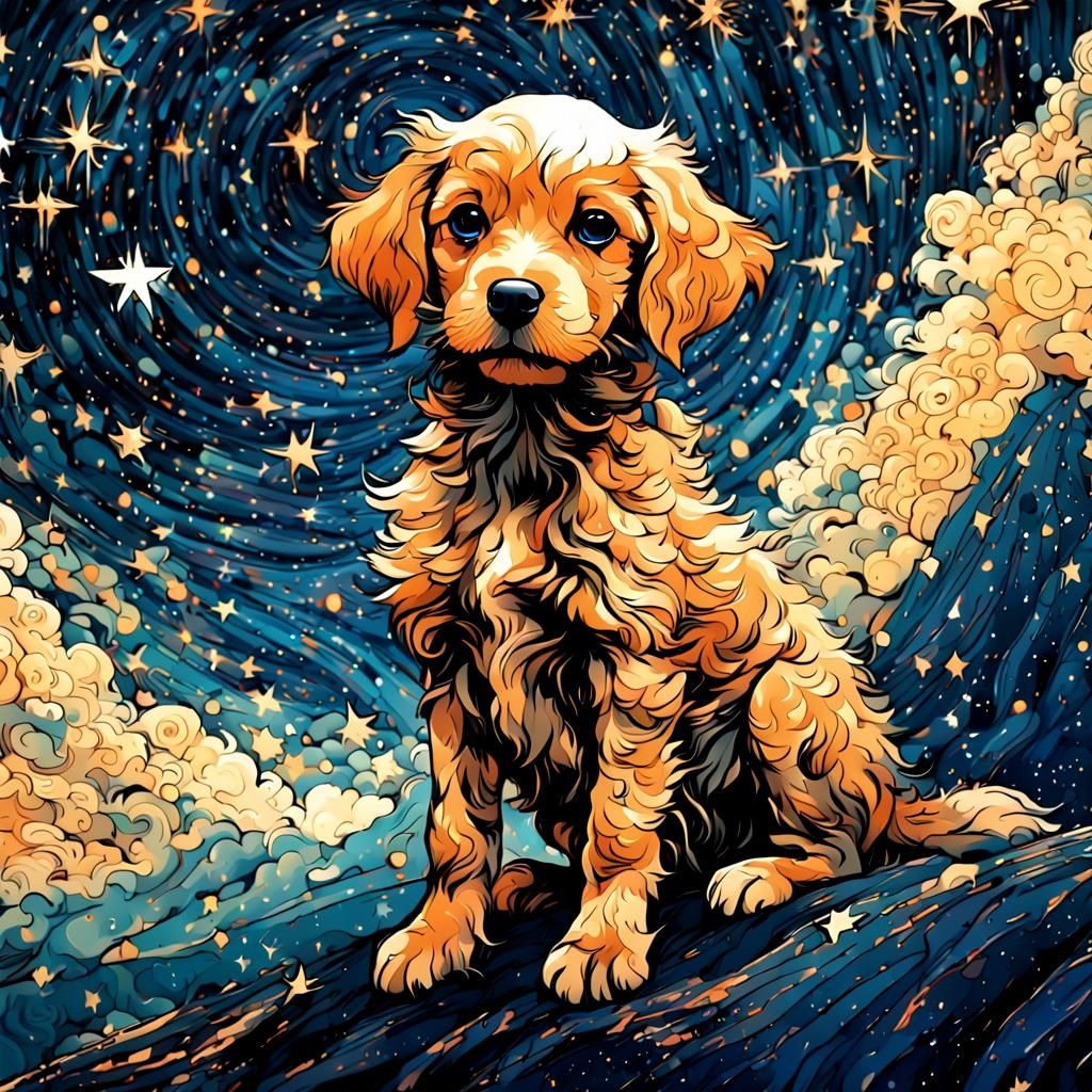 Breathtaking Puppy in Hypermaximalism Masterpiece