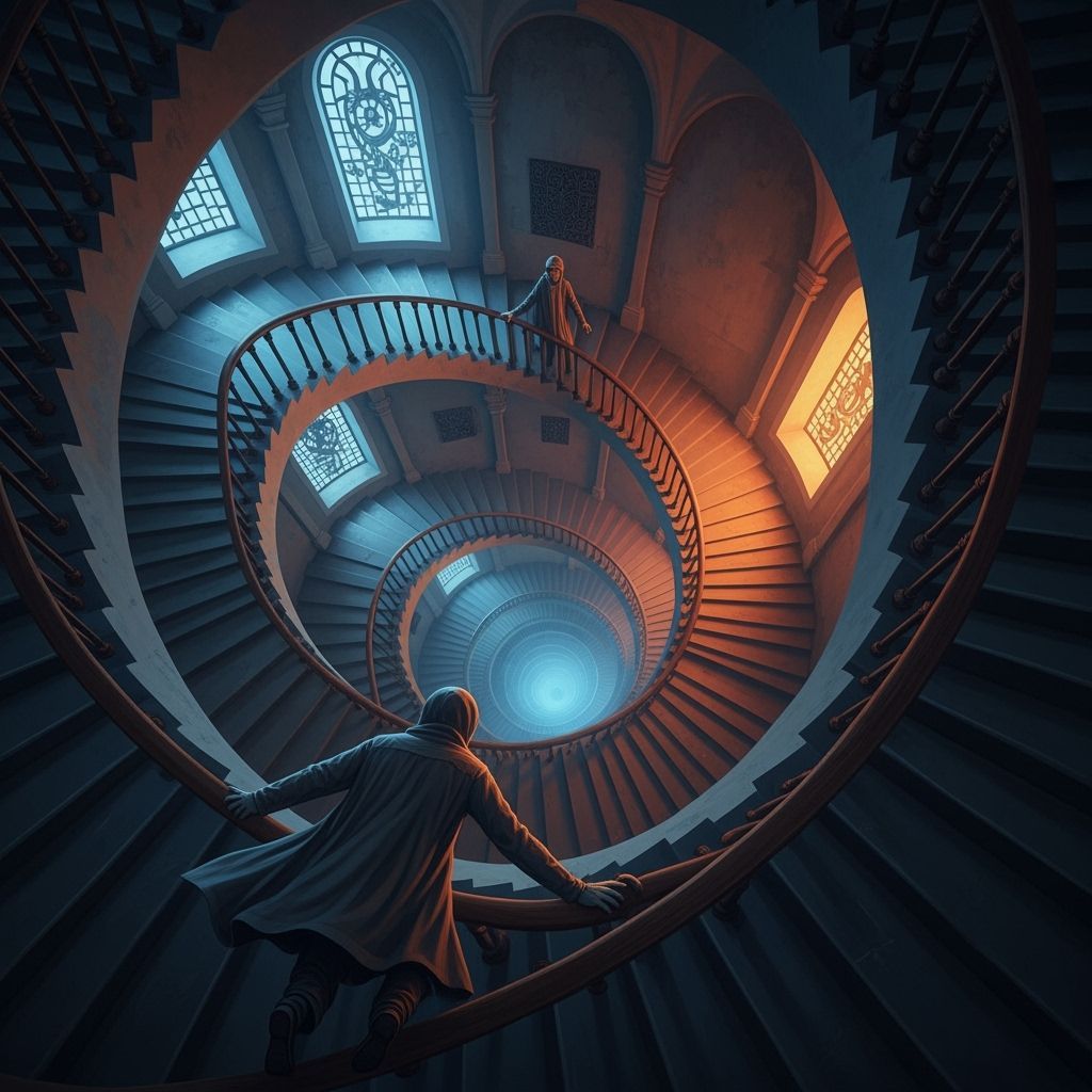 Endless Staircase to the Abyss: An Escher-like Matte Paintin...
