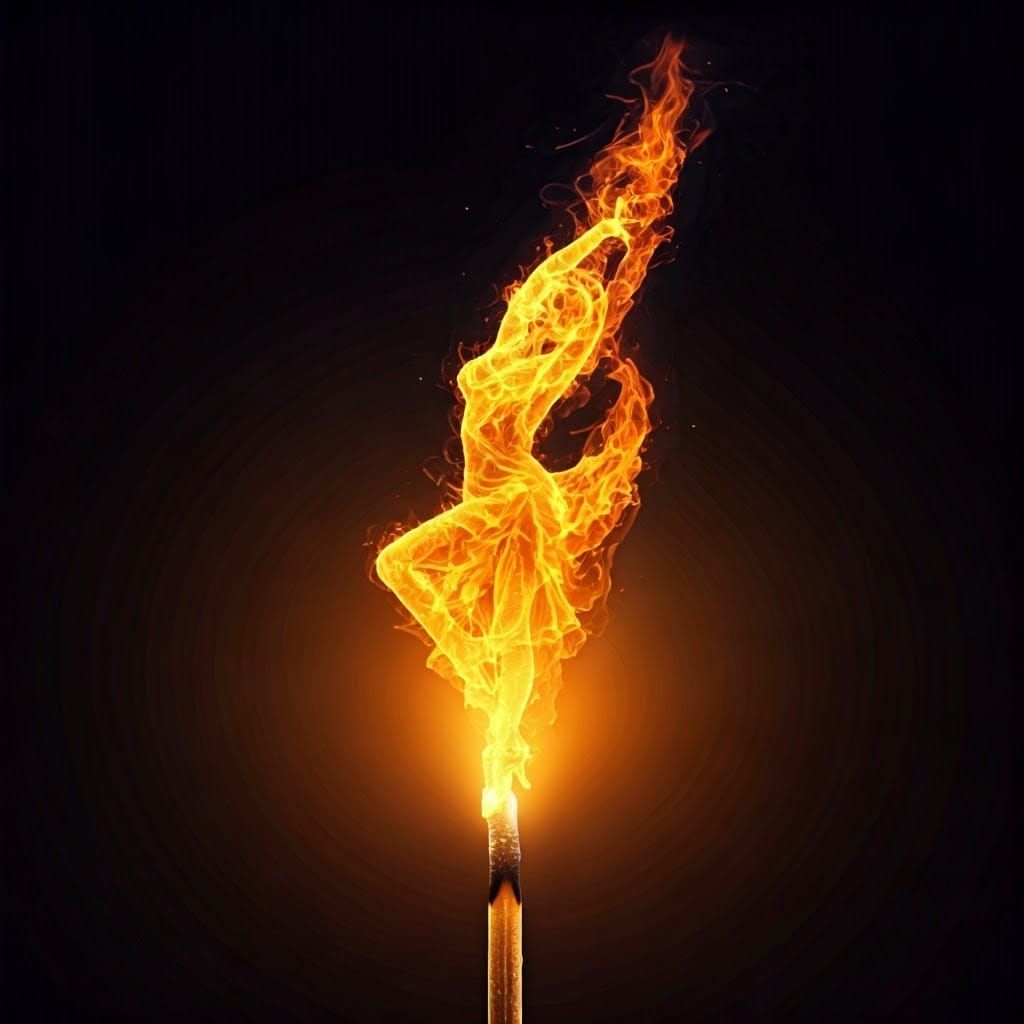 Flamenco Dancer Ablaze on Matchstick