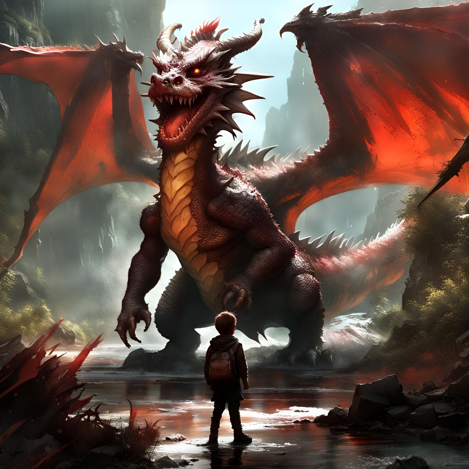 Chibi Dragon Close-Up: Digital Art Masterpiece