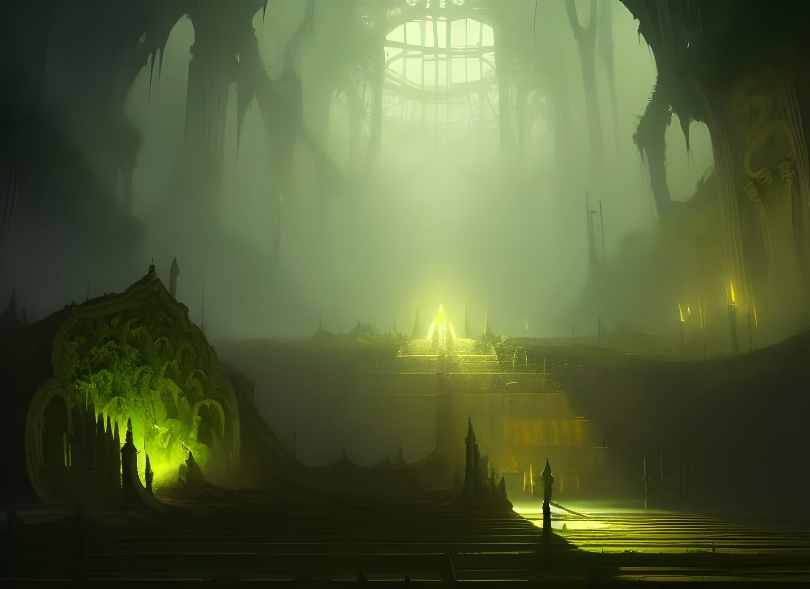 Verdant Catacombs in Dark Fantasy Concept Art
