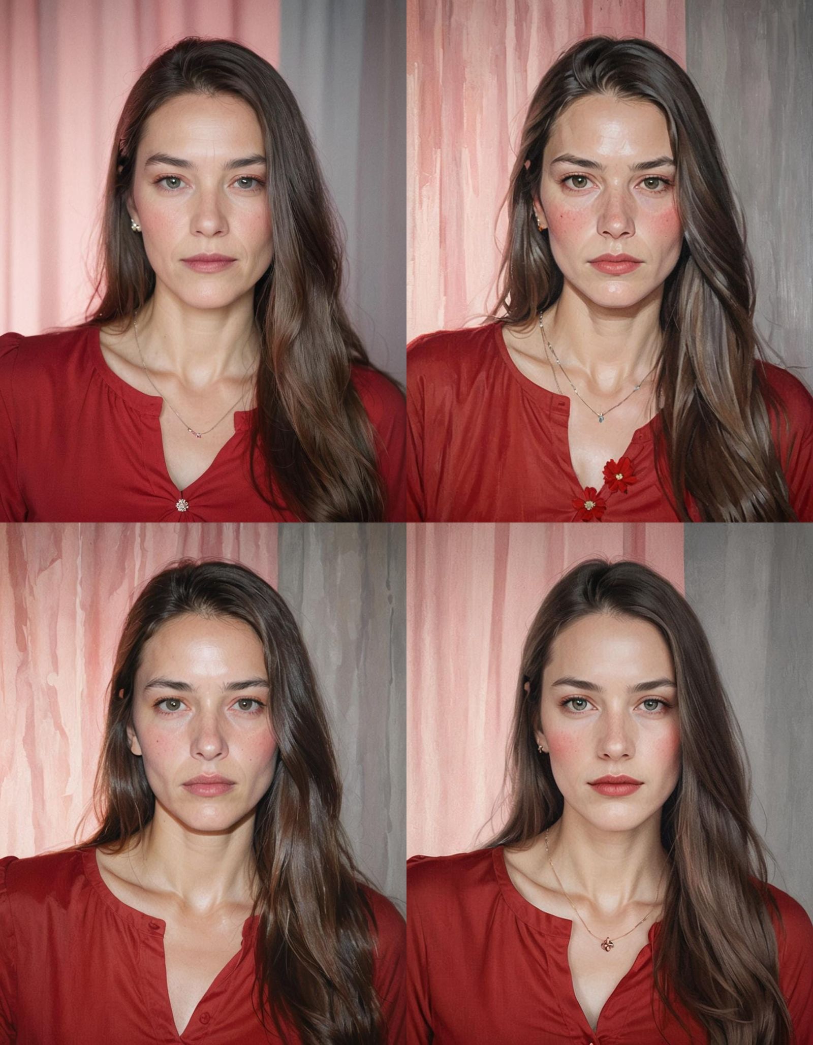 Elegant Portrait in Pastel Colors with Clean Lines