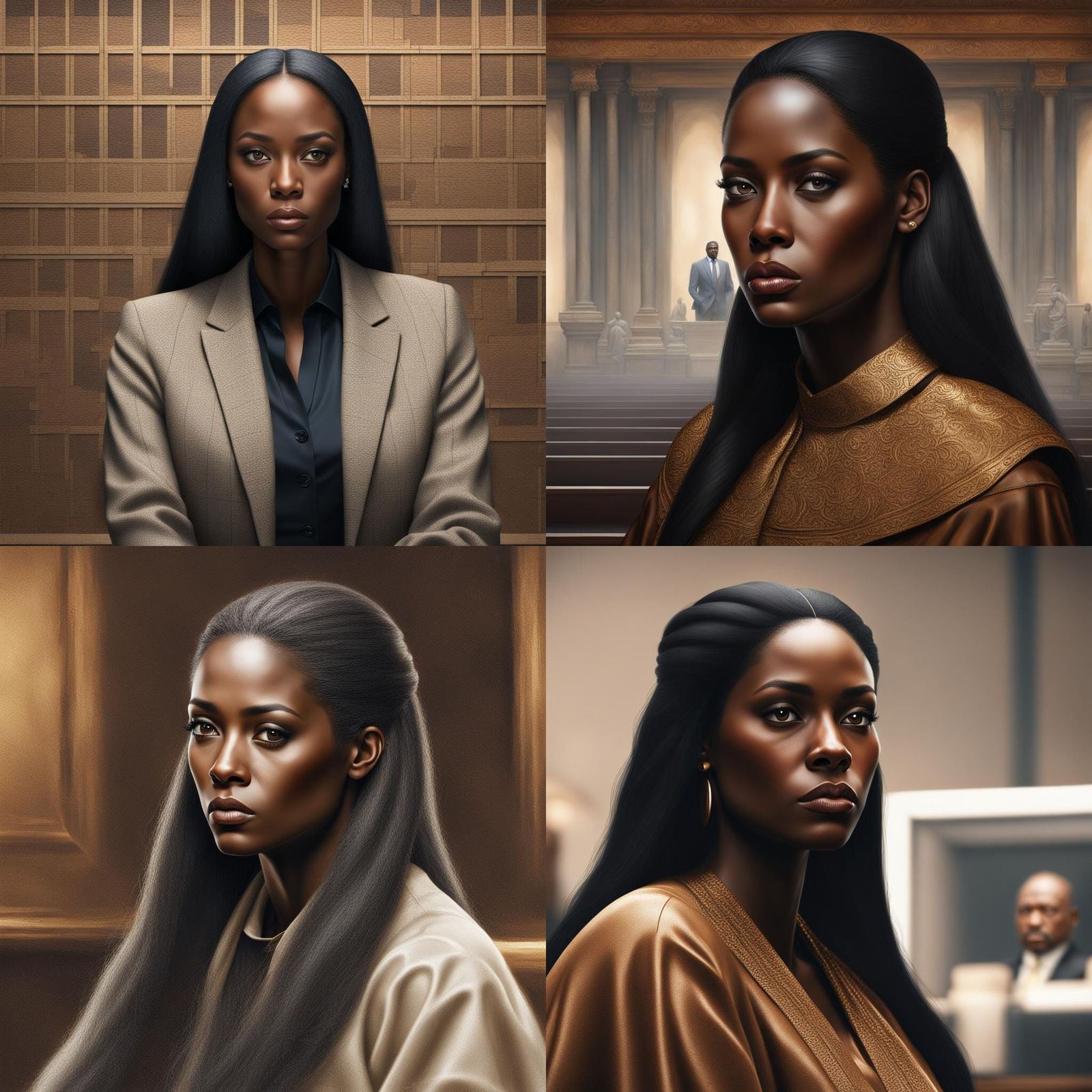 Thoughtful Court DA with Brown Eyes