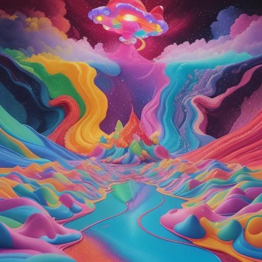 Cosmic Water and Fire in Candy Art Style