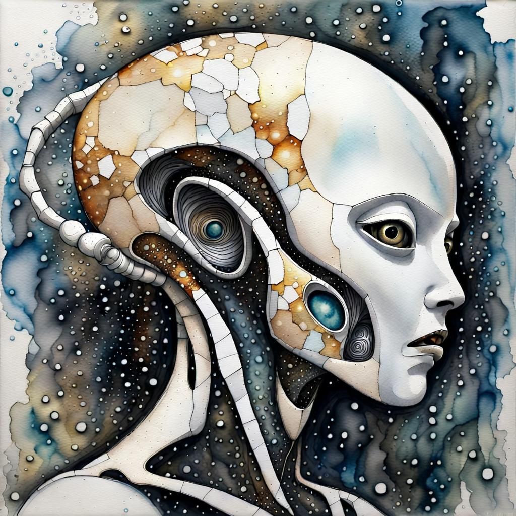 Surreal AI Robot with Intricate Details