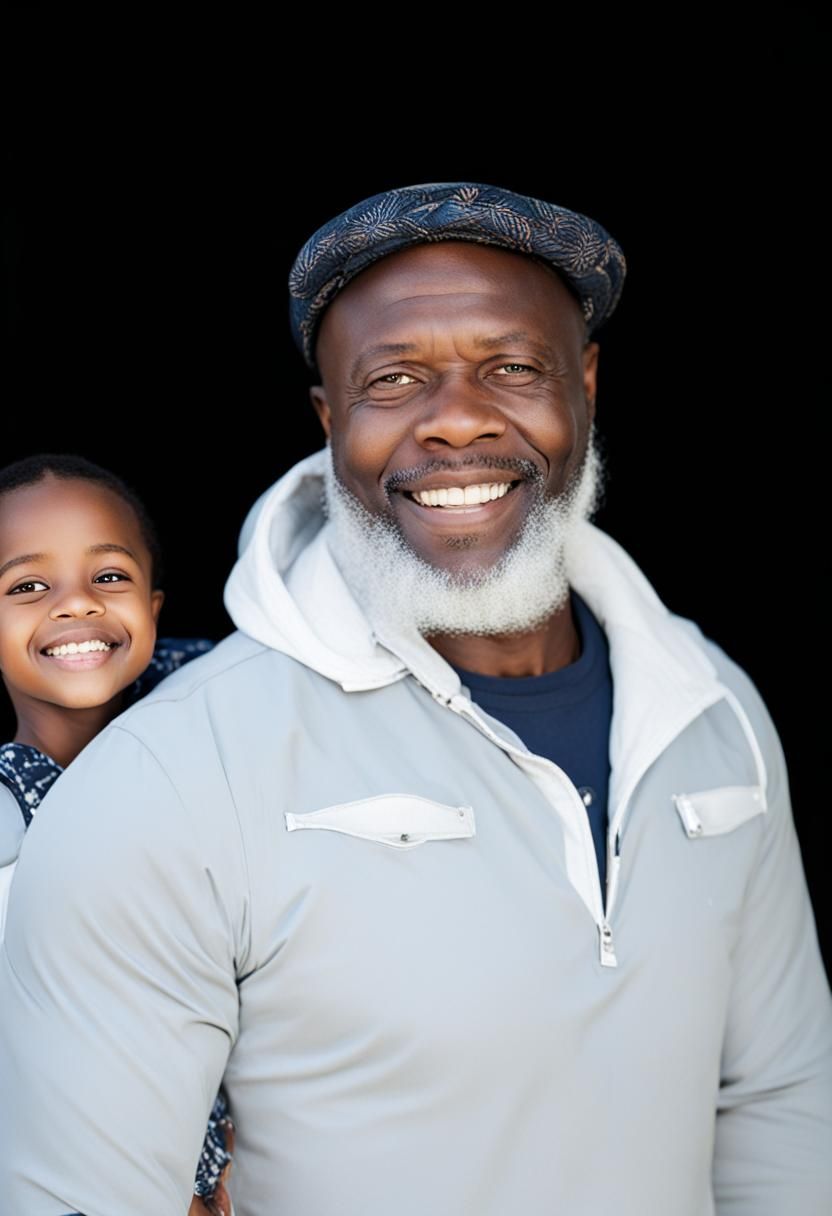 Proud African Father and Daughter Portrait