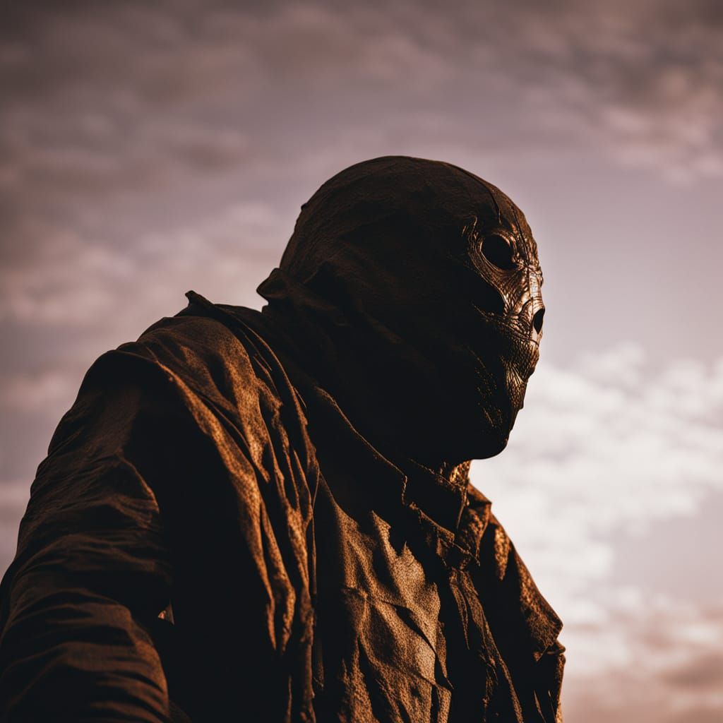 Dark Fantasy Horror Creature in Straightjacket Silhouette