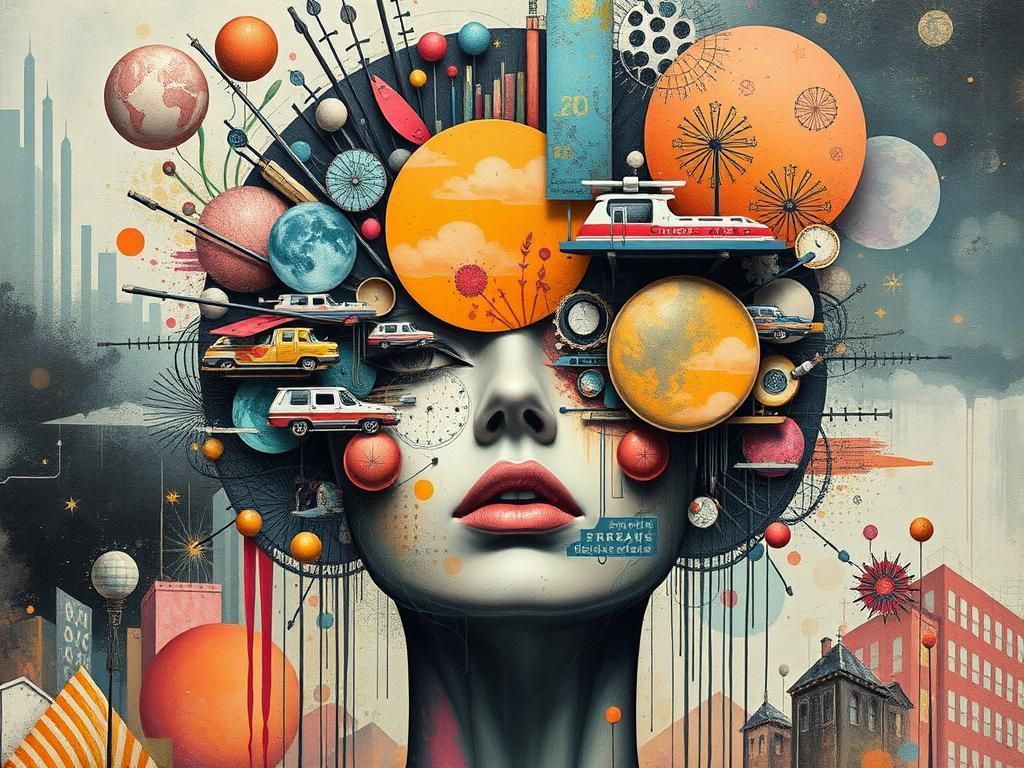 Modern Surreal Mixed Media Art