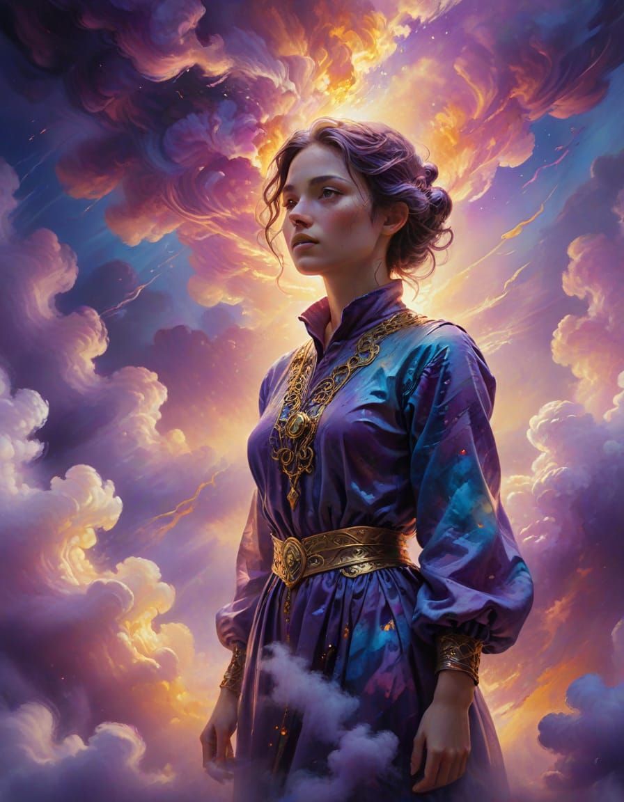 Ethereal Figure in Surreal Oil Painting