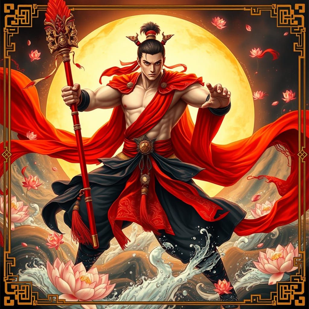 Nezha Stirring the Sea