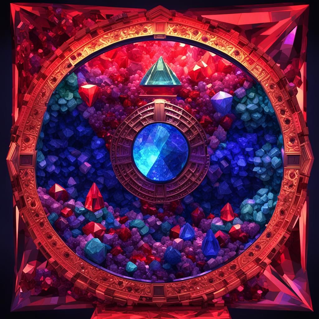 Monochrome Ruby Sapphire Creation in Amethyst Cavern