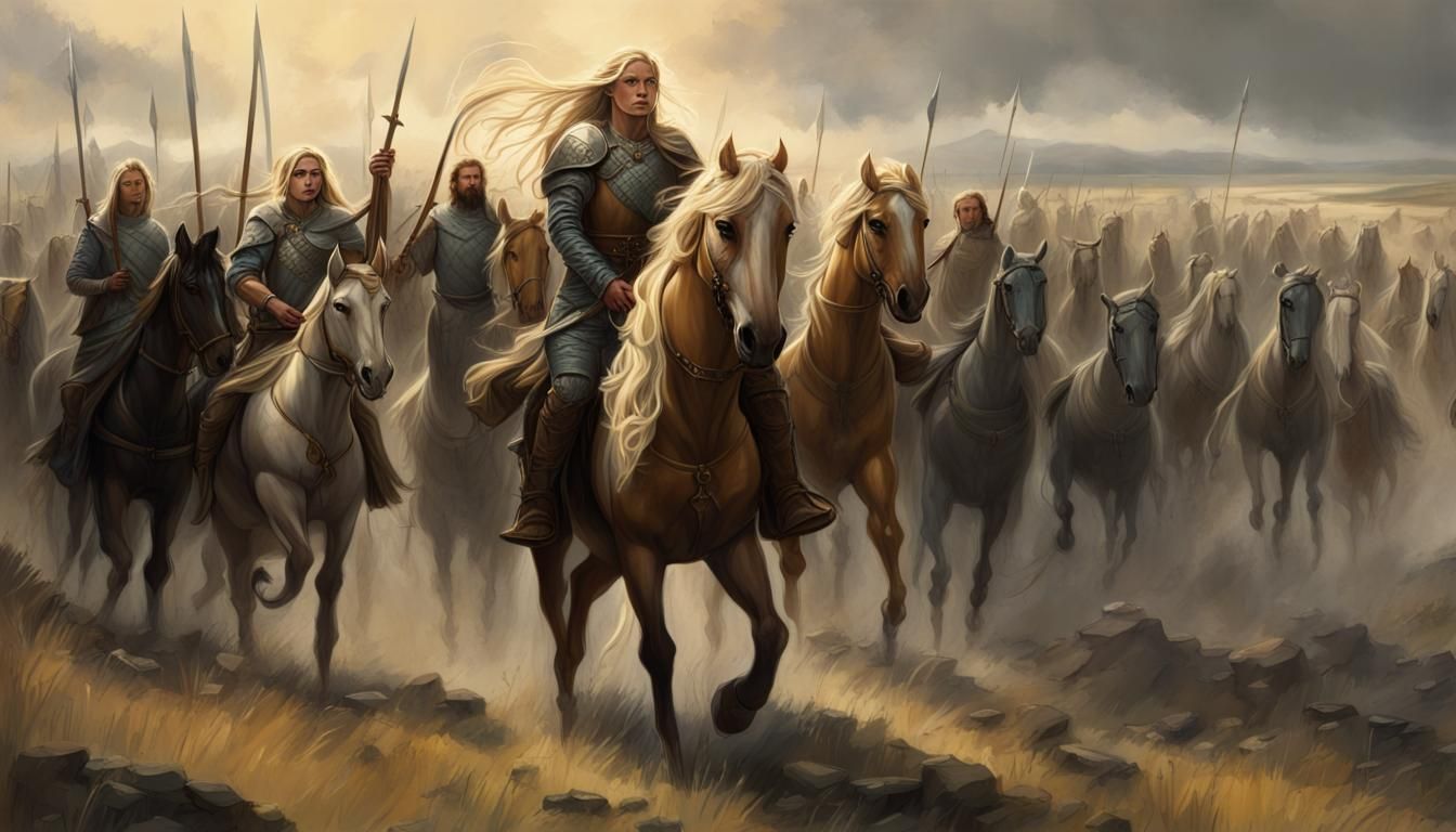 Rohirrim Shieldmaiden Leads Riders of Rohan