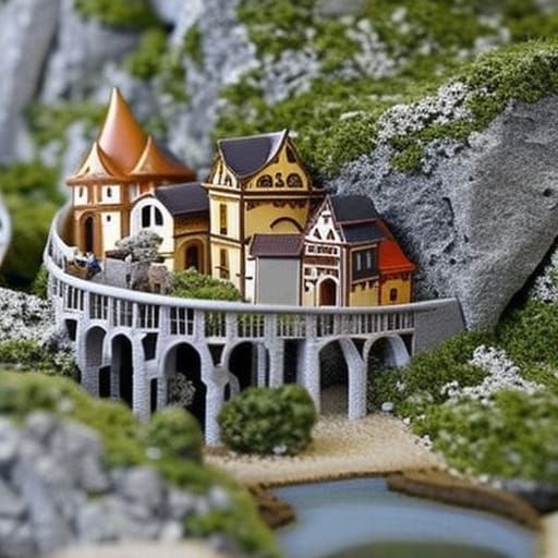 Miniature Mountain Town in the Pyrenees