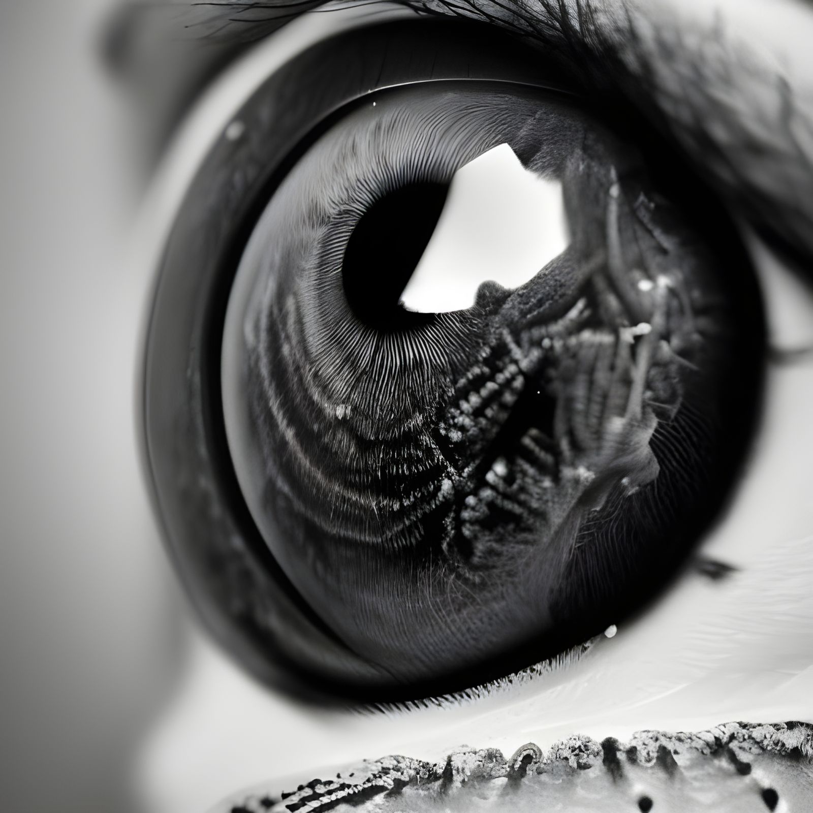 Mantis-Robot Eye Macro Photography in Cyborg Style