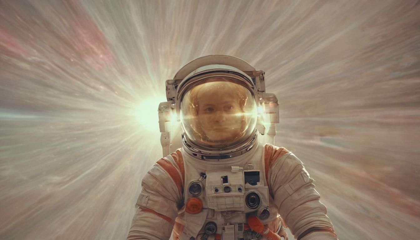 Astronaut in Spaceship During Solar Flare as Surrealism