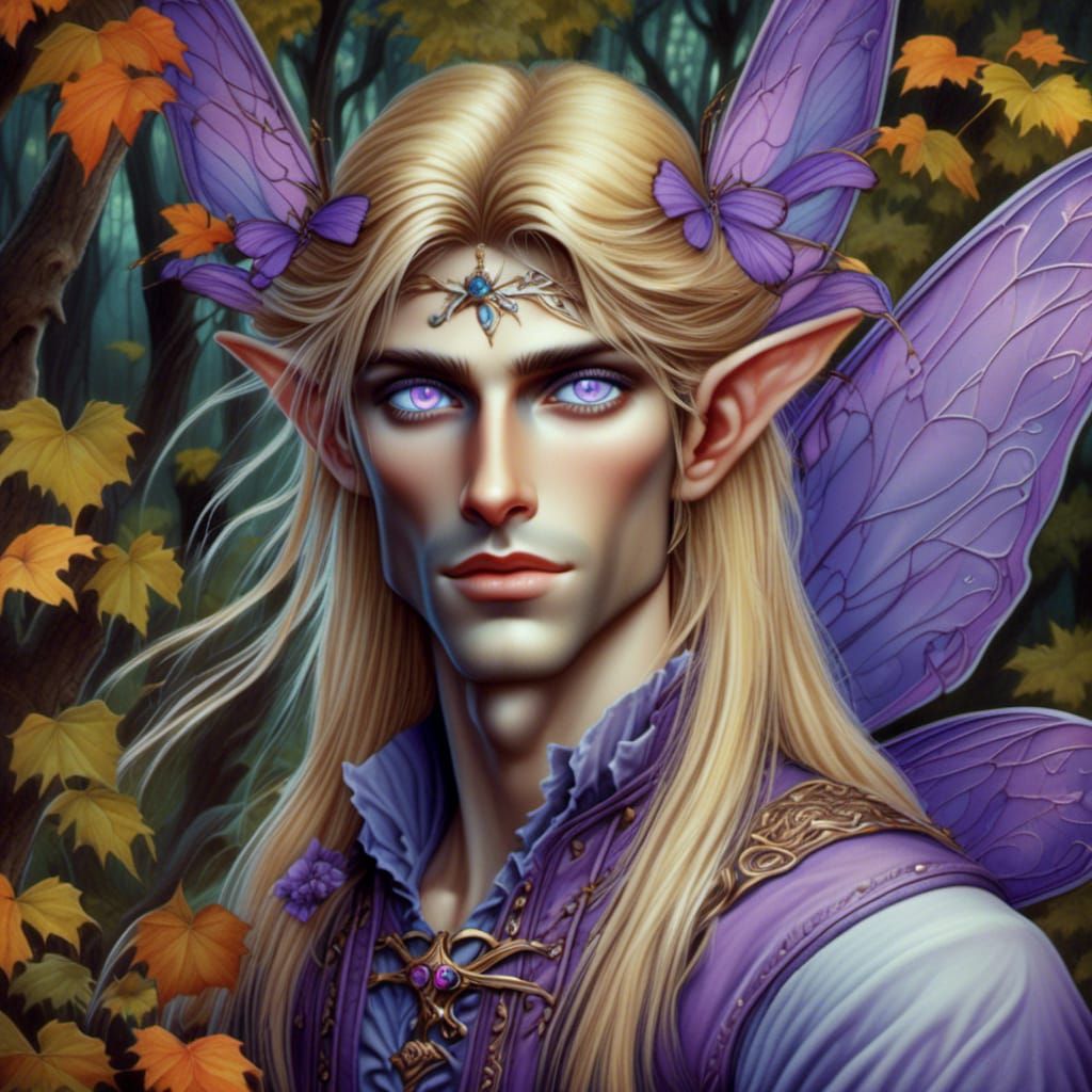 Enchanted Male Fairy in Vibrant Graffiti Art Style