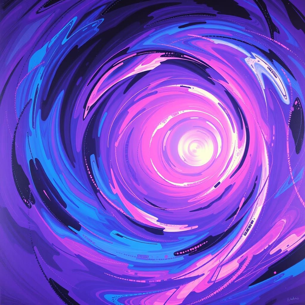 Cosmic Whirlpool in Abstract Expressionist Style