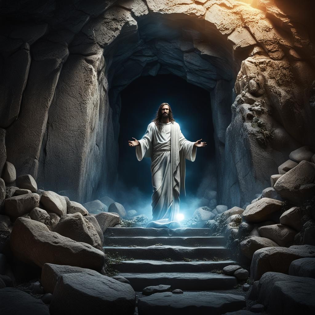 Realistic Resurrection of Jesus in Detailed Matte Painting