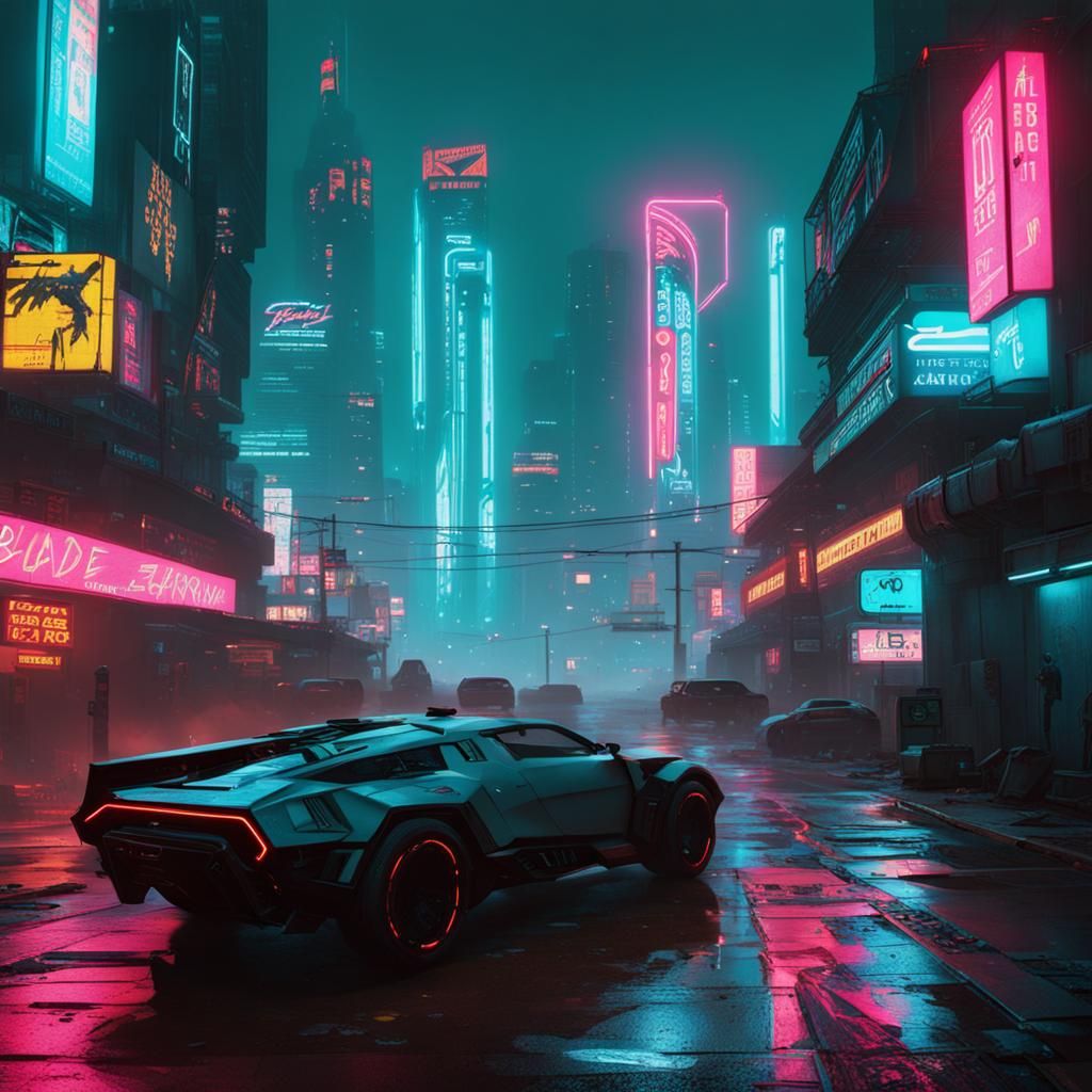 Neon Cyberpunk Cityscape of the Future