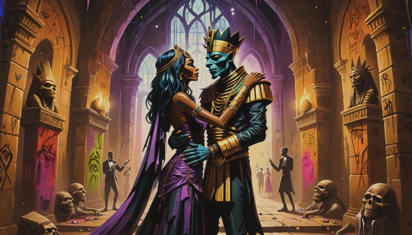 Mummified Pharaoh Dances with Werewolf at Prom