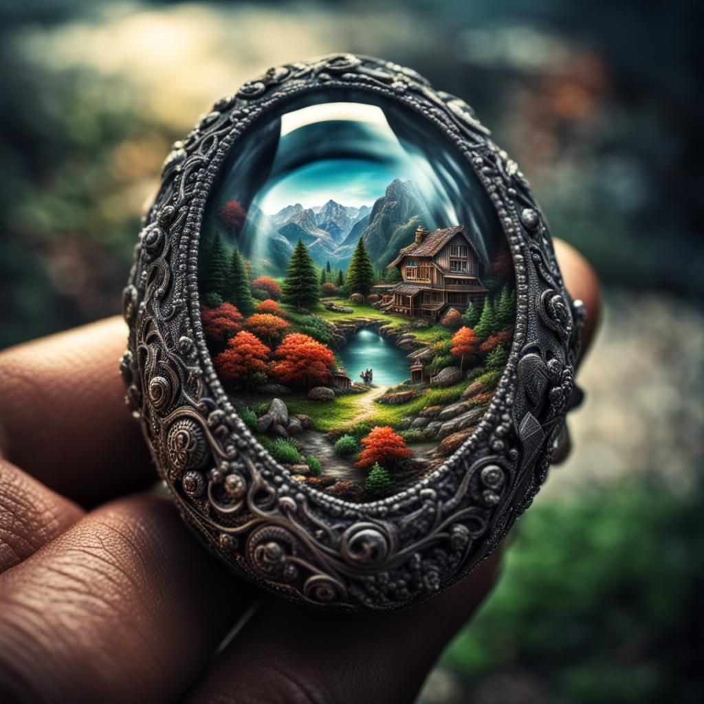 Precious Gem in Hand: Hyperrealistic Still Life