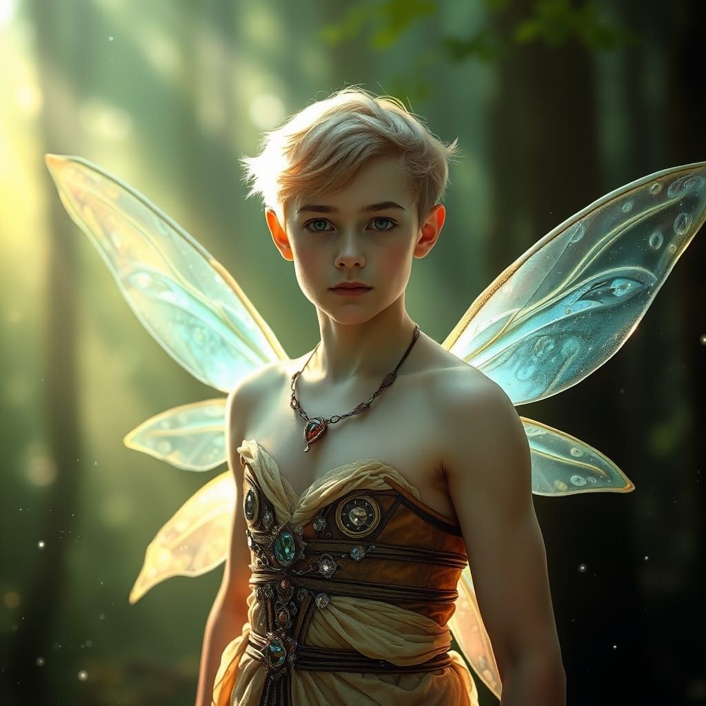 Magical Fairy Portrait in Mystical Forest