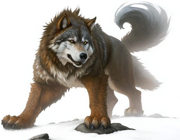 Majestic Direwolf in Epic Fantasy Art