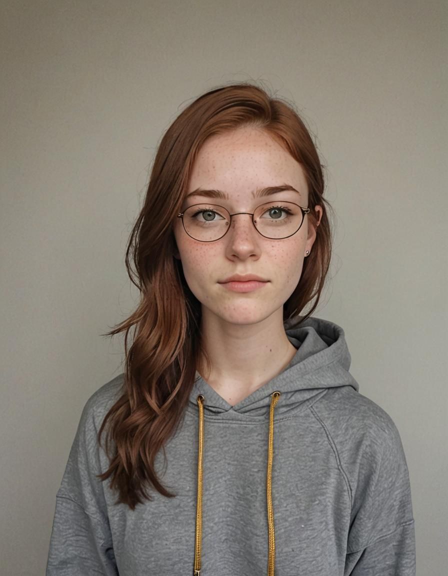 Teenage Girl with Headphones in Dark Bedroom