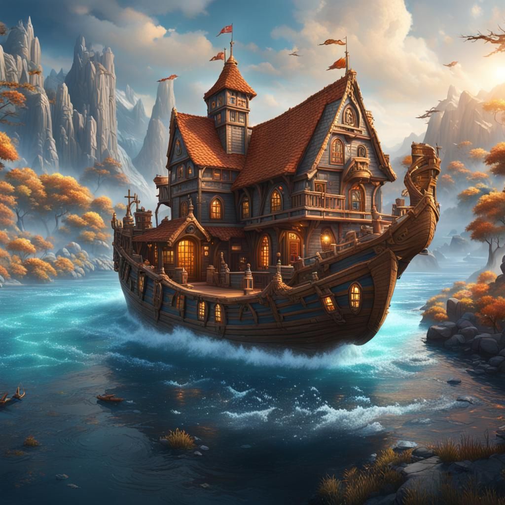 Boatem Base: Detailed Fantasy Concept Art