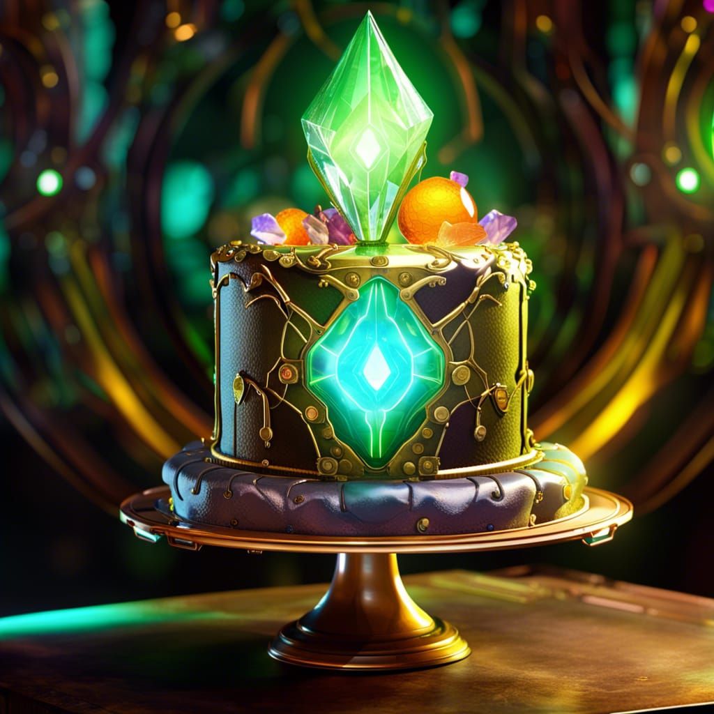 Steampunk Crystal Cake with Volumetric Lighting