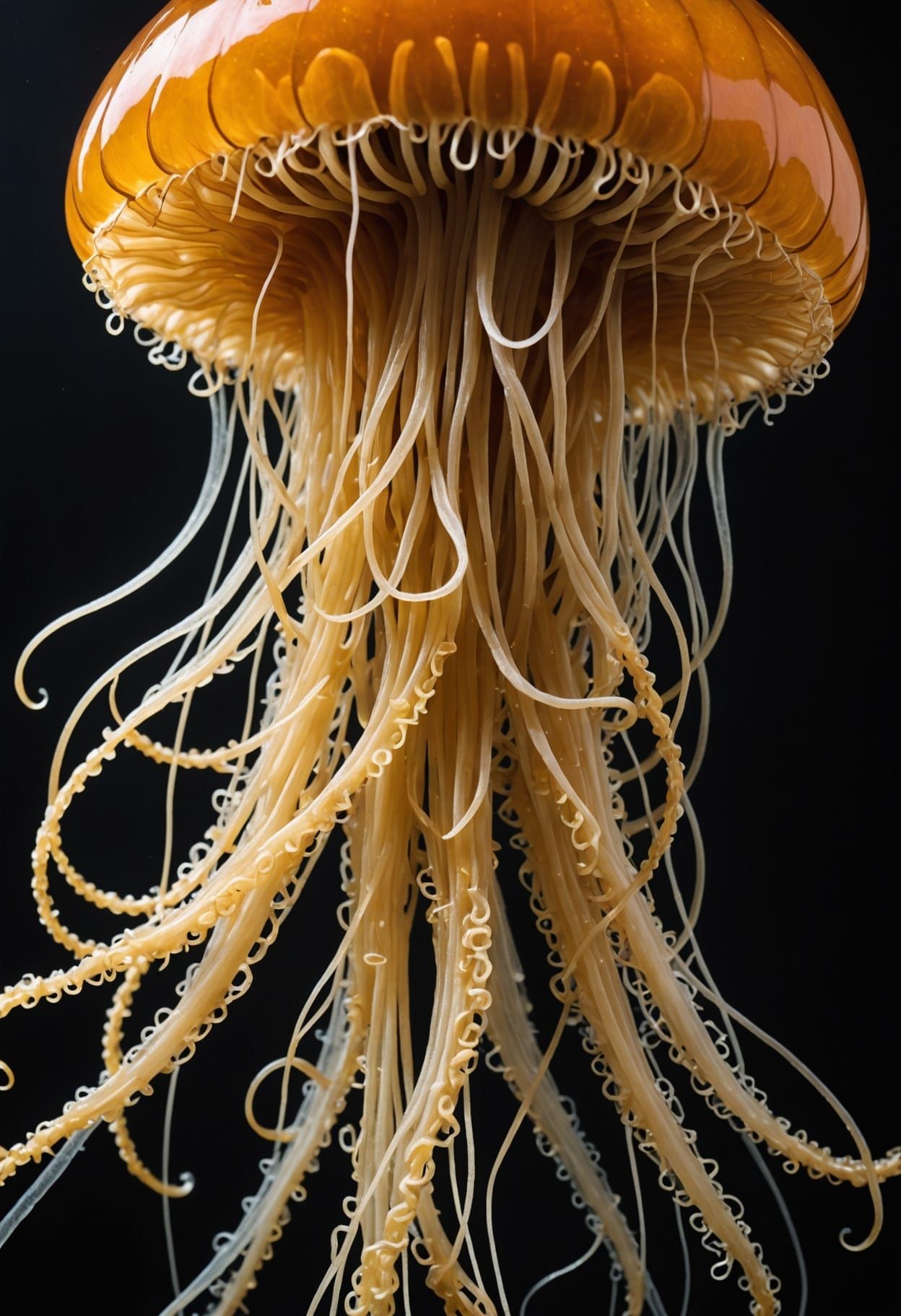 Pasta Transforms into Jellyfish Tentacles in Vibrant Color
