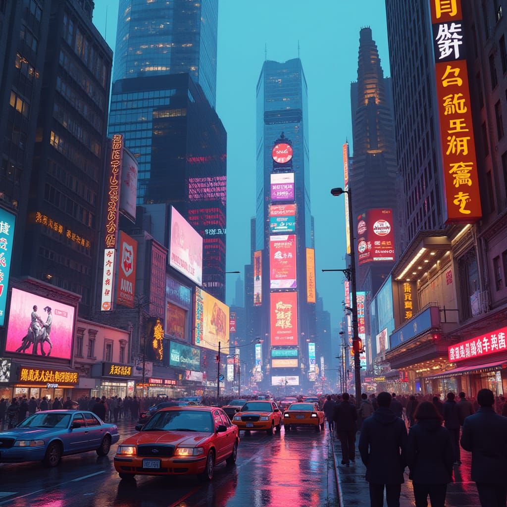 Neon Metropolis in Retro-Futuristic Style