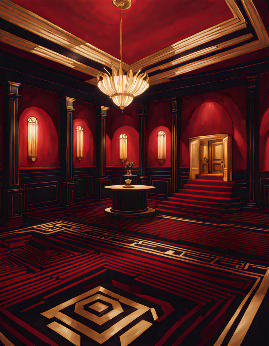 Overlook Hotel: Art Deco Gouache Concept Art