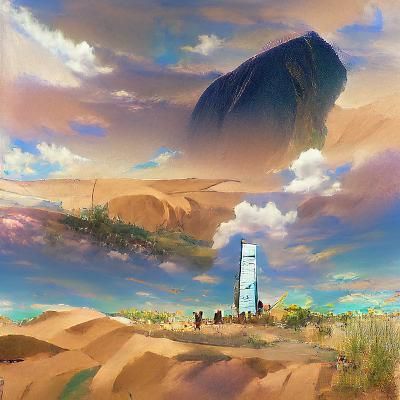 Desert Monolith in Anime Style Key Visual