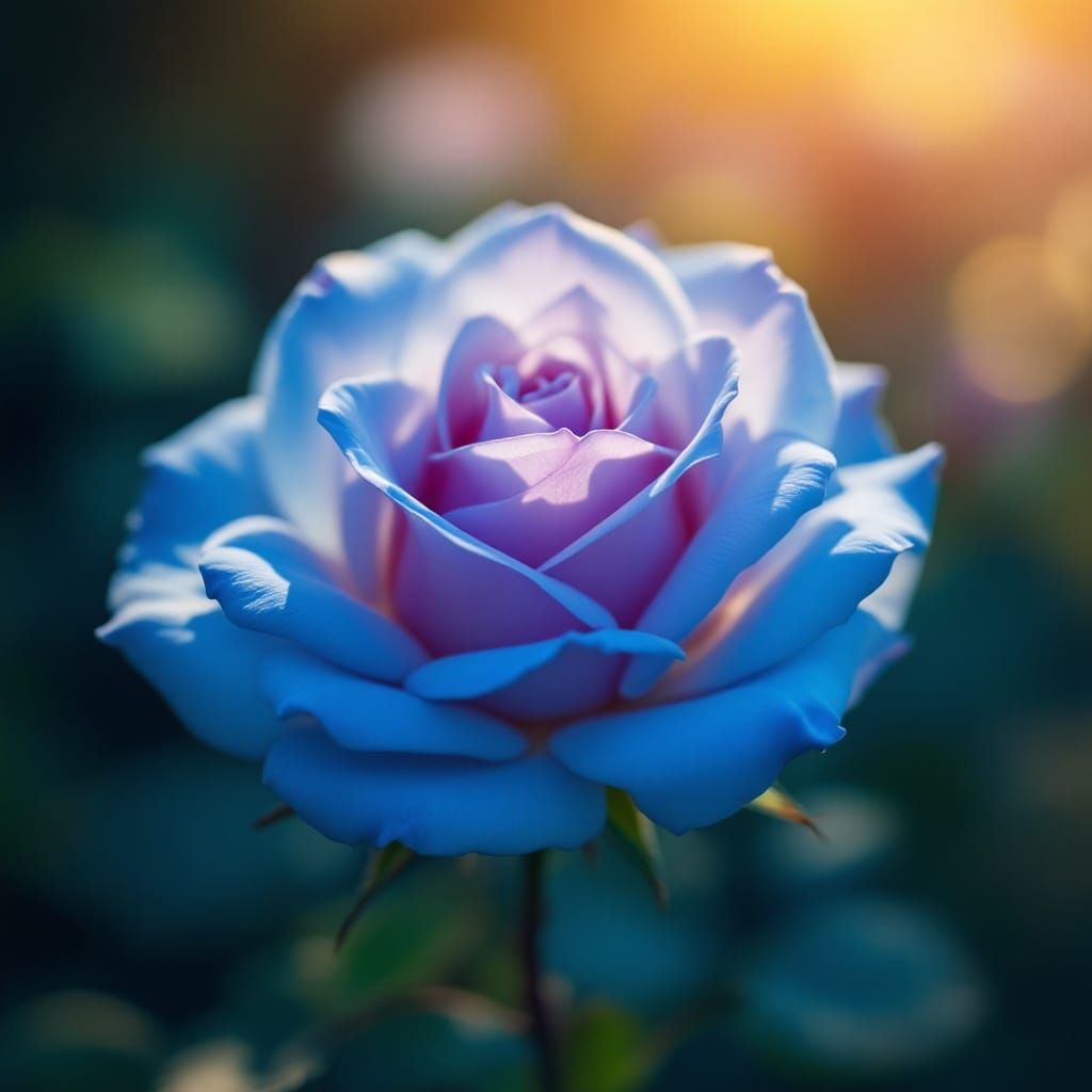 Velvety Blue Rose in Soft Natural Light