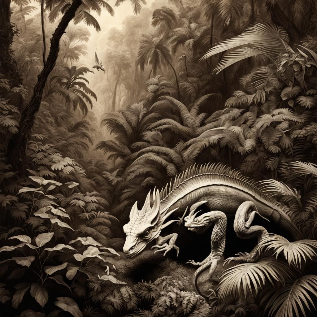 Darwin and Baby Dragon in 1950s Newspaper