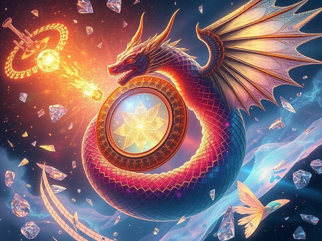 Bioluminescent Serpent Coils Around Quantum Portal