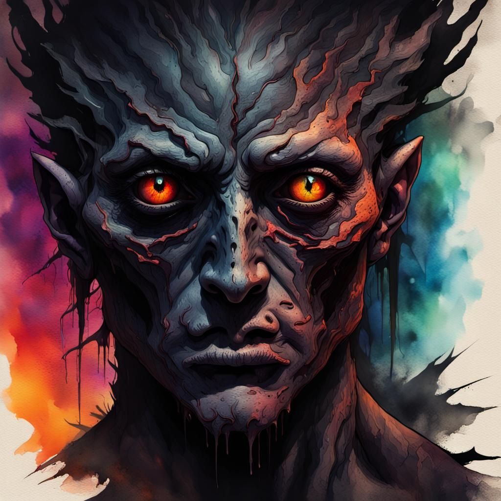 Terrifying Shadow God in Dark Fantasy Concept Art