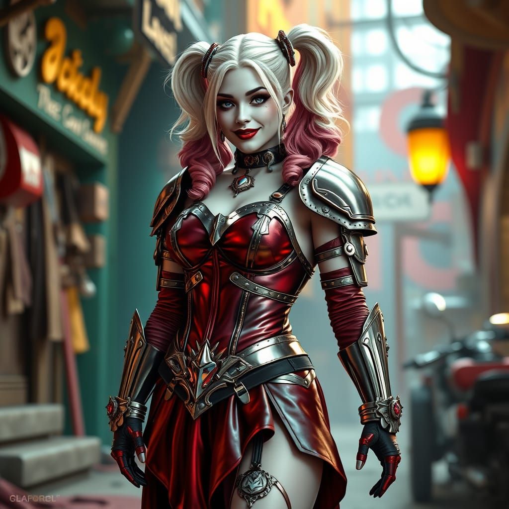 Hyperrealistic Harley Quinn as Warrior Princess
