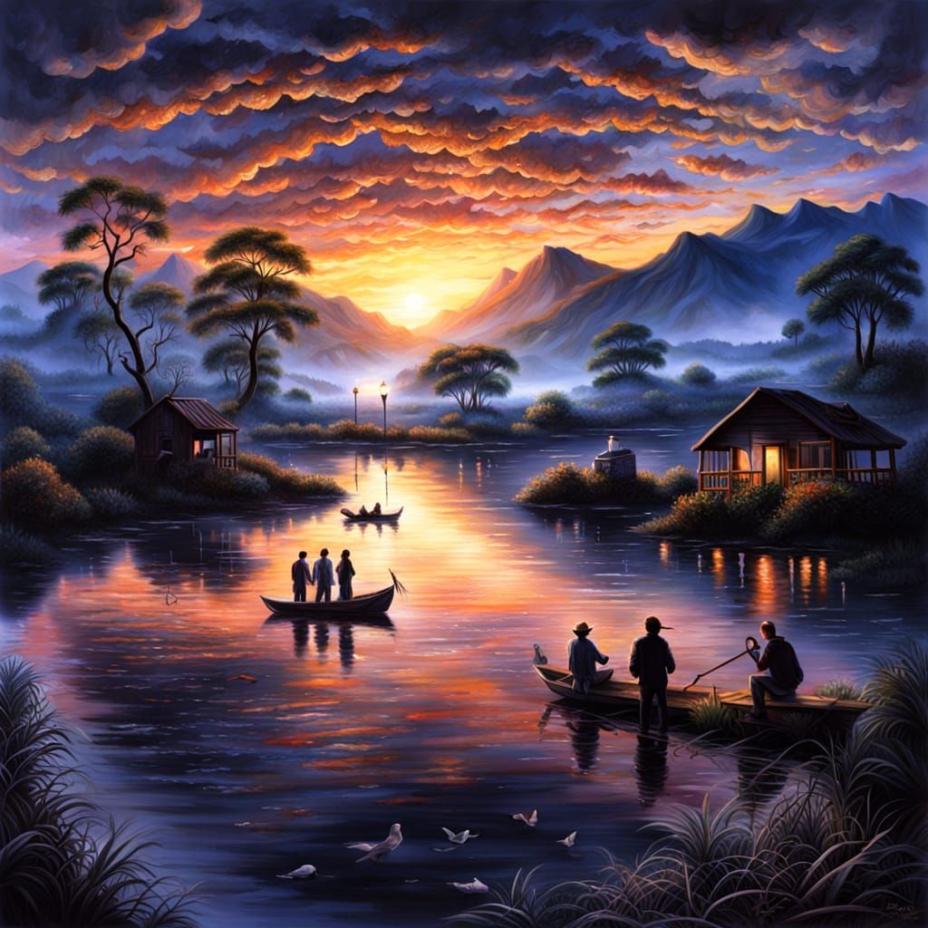 El sol se diluye en el horizonte, tiñendo el cielo de melanc...