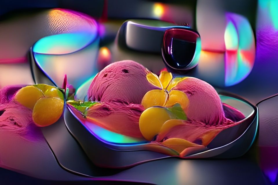 Sangria and Ice Cream in Retro Anime Style