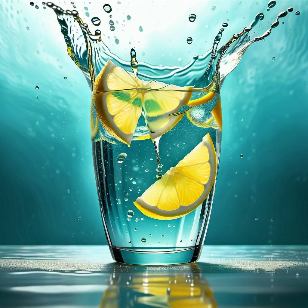 Lemon Squeeze in Glass Cup with Water